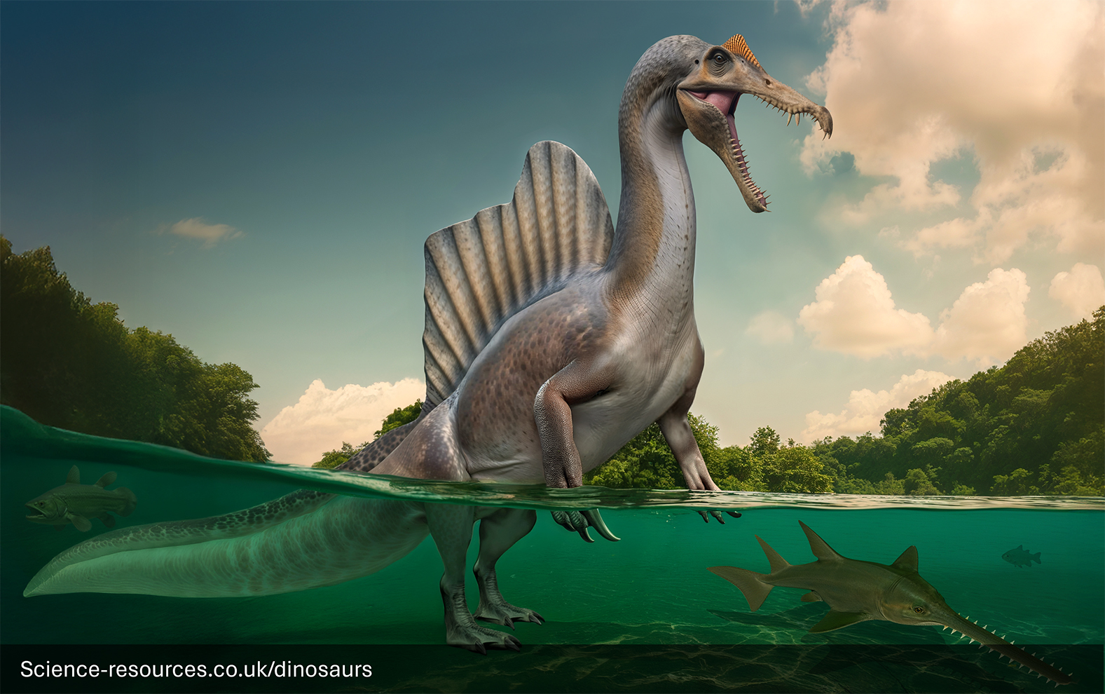 Spinosaurus hunting Onchopristis